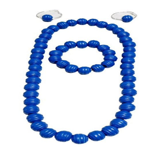 Blue Fluted Jewelry Set