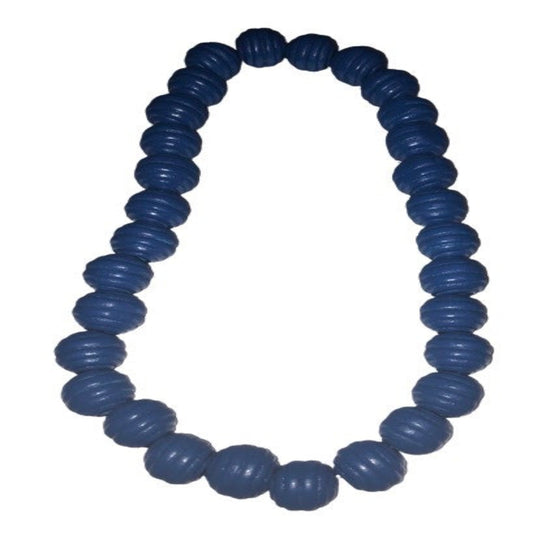 Blue fluted necklace