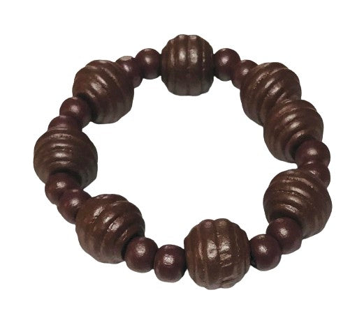 Brown fluted round bracelet