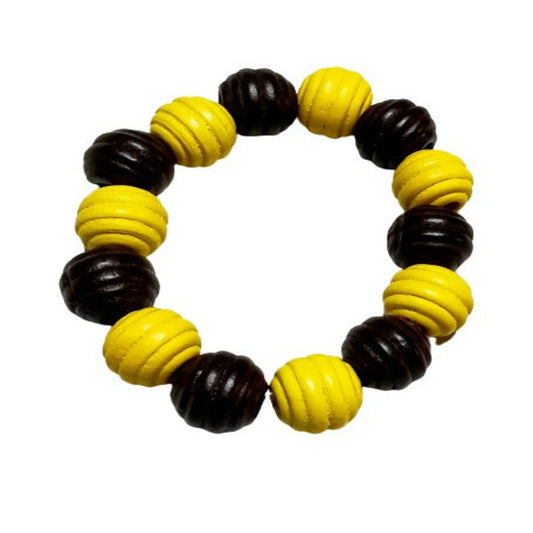 Brown and Yellow Fluted Bracelet
