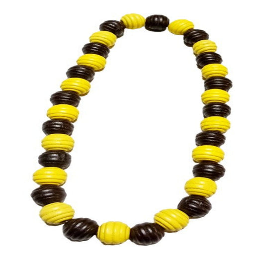 Brown and Yellow Fluted Necklace