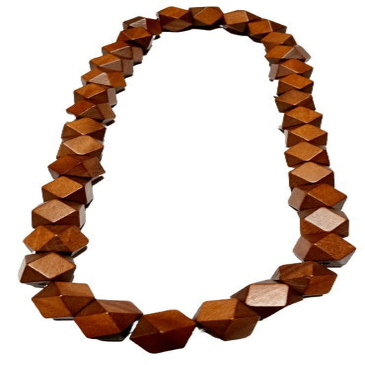 Large Cube Bead Dark Brown Necklace