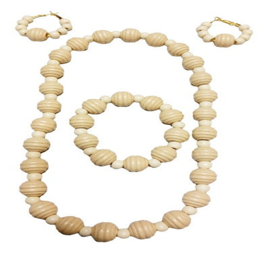 Ivory Fluted and Round Jewelry Set
