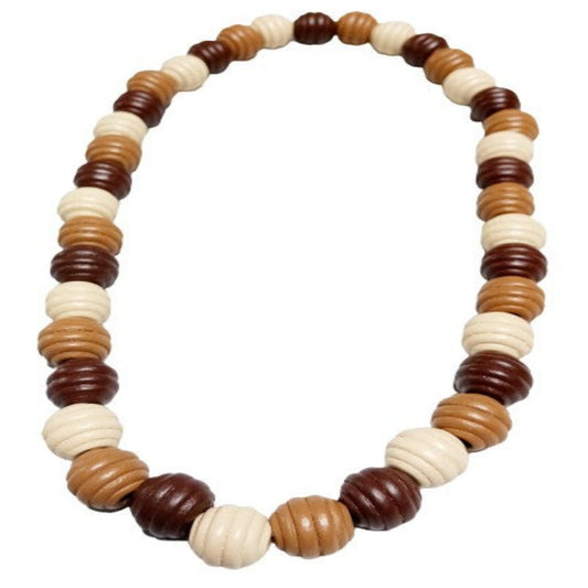 Multi-Brown Fluted Necklace