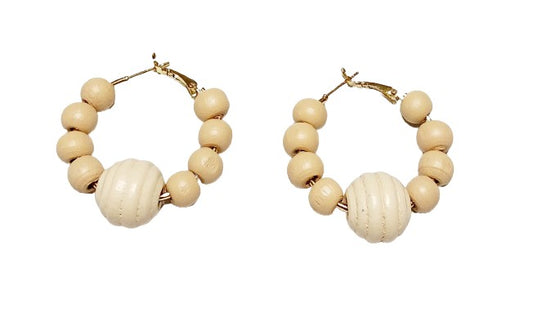 Ivory Fluted Round Earrings