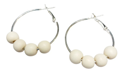 White and Silver Earrings